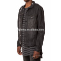 Denim camionneur hommes veste en denim noir personnalisé en coton design en détresse